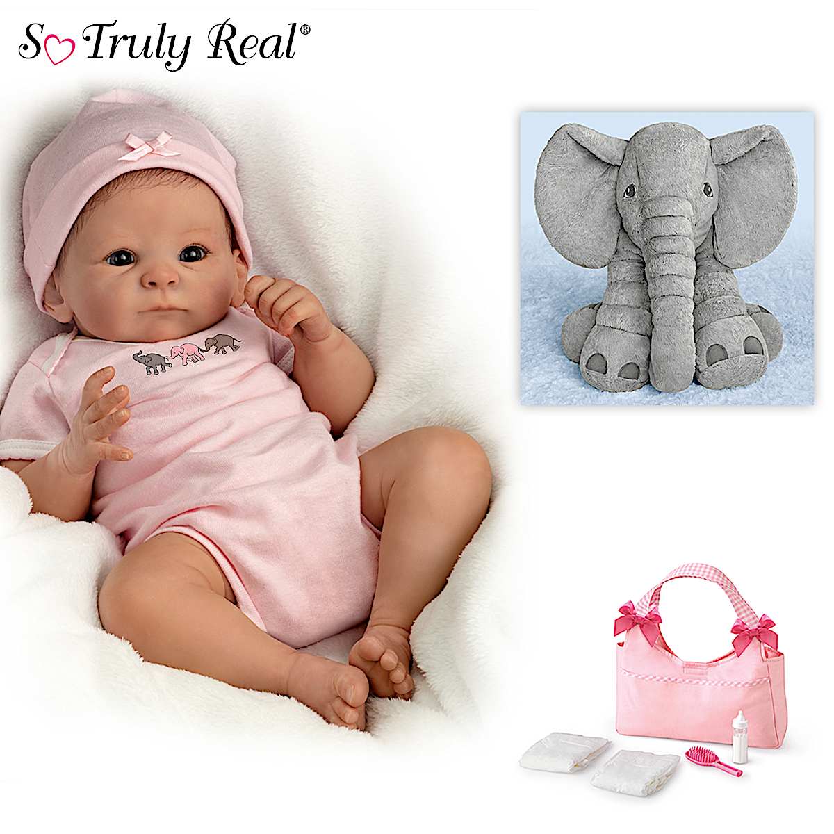 Little Peanut Deluxe Set With Outfit, Diaper Bag And Plush