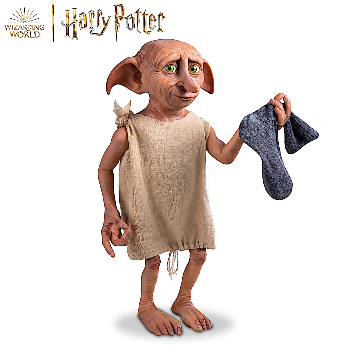 KIDS PREFERRED Harry Potter Dobby Plush Stuffed Animal The Lovable House  Elf Holding His Iconic Sock for Babies, Toddlers, and Kids 15 inches