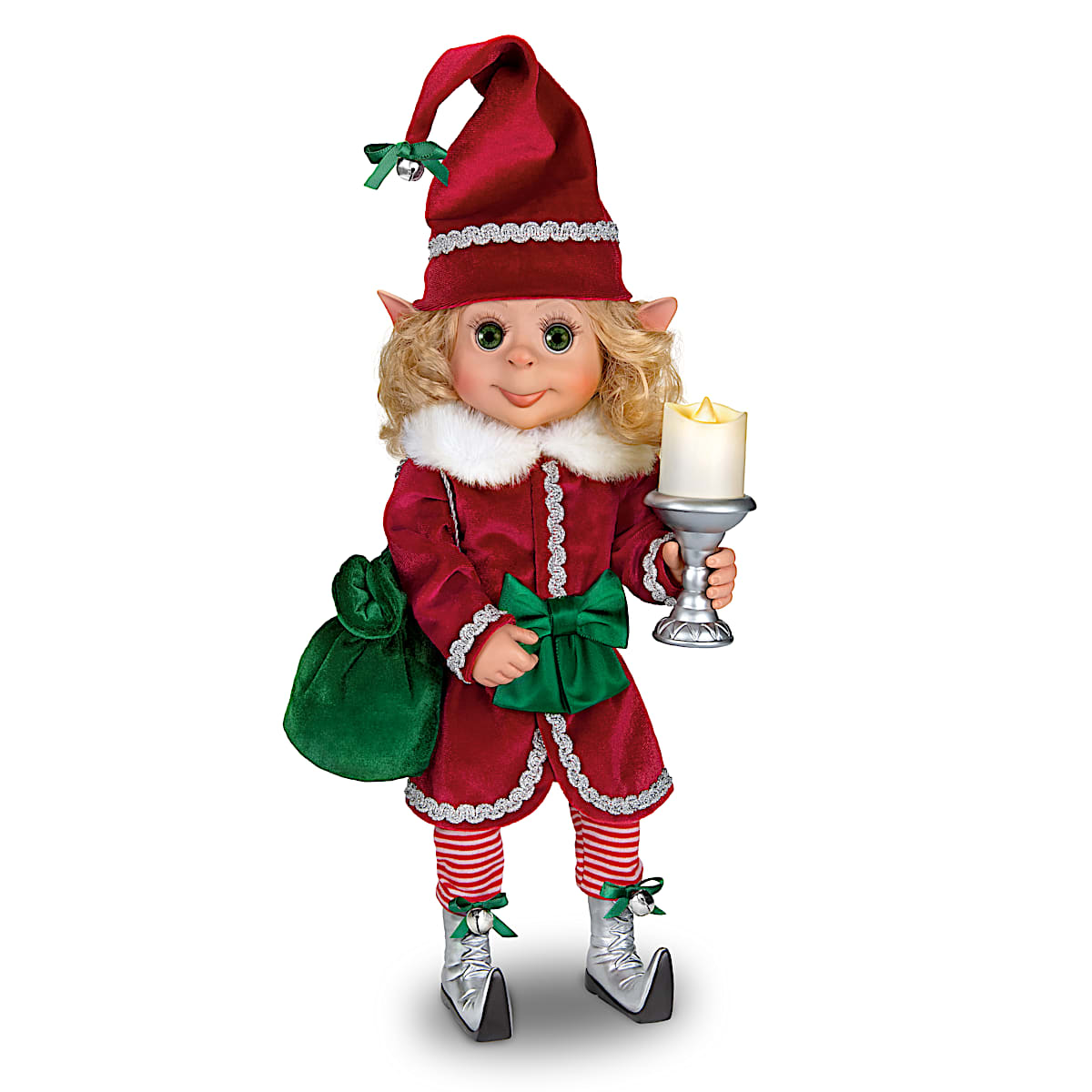 Merry The Christmas Elf Doll With An Illuminating Candle