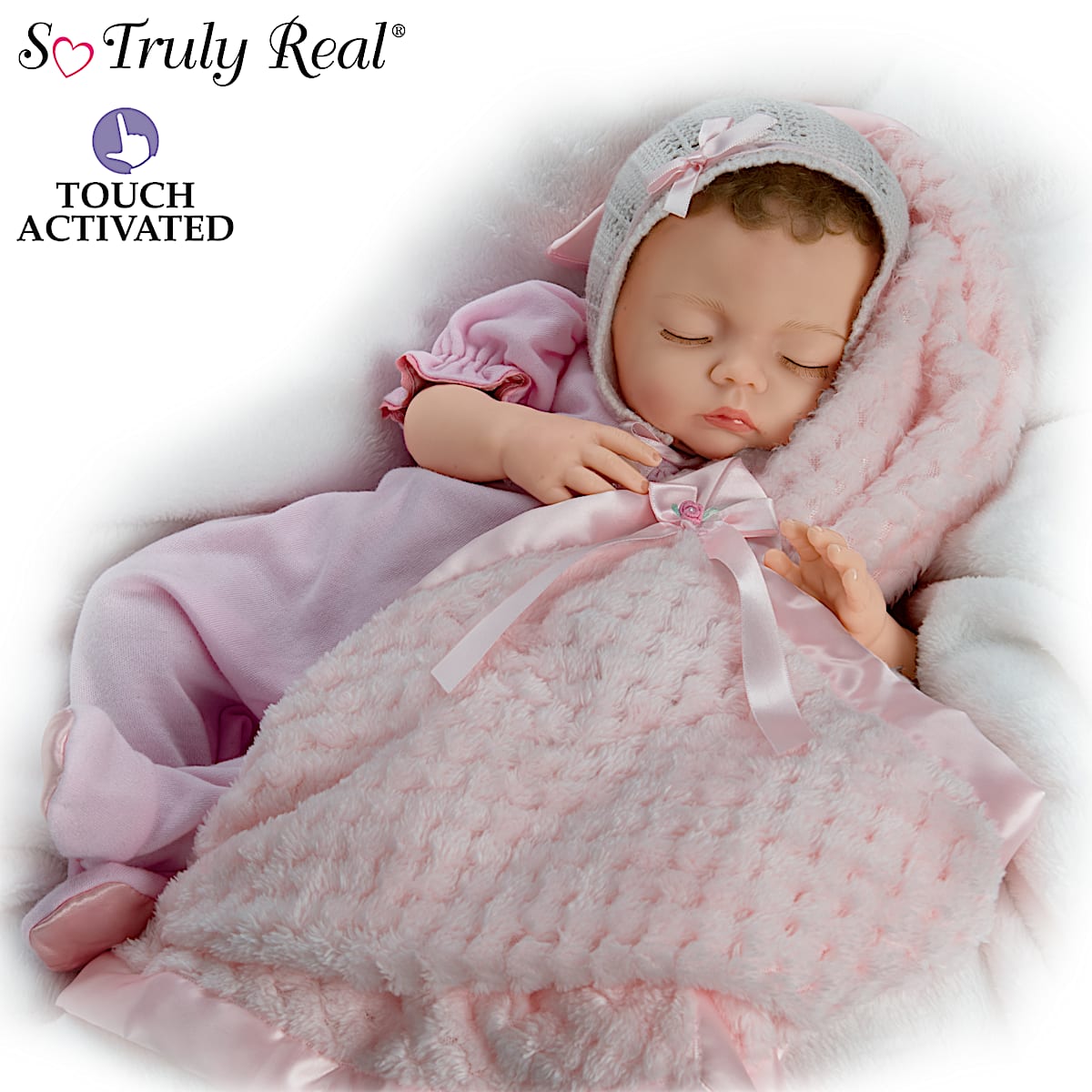 Hand-Painted Lifelike Baby Doll With Rose Embroidered Longall