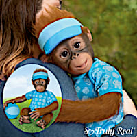 "Abe's Hugs" Poseable Hugging Monkey Doll With Plush Ball