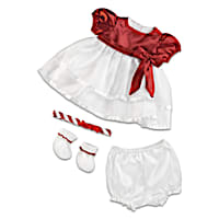Candy Cane Christmas Baby Doll Outfit For 20-22" Dolls