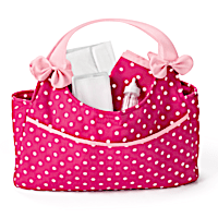 Polka Dot Diaper Bag Baby Doll Accessory Set