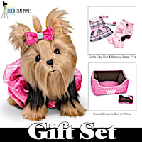 Pampered Pooch Plush Yorkie & Accessory Set