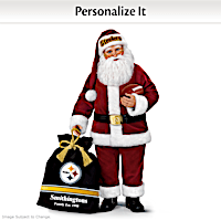 Pittsburgh Steelers Santa Doll With Personalized Bag
