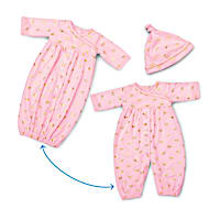 "Nap And Play" 2-In-1 Convertible Baby Doll Outfit And Cap