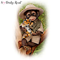"Milo" The Safari Monkey Doll With A Leopard Plush Animal