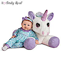 Mia Baby Doll And Sparkle Plush Unicorn Set