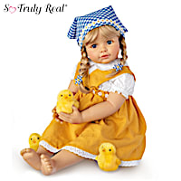 Monika Gerdes "Emma With Chicks" Child Doll And Plush Chicks