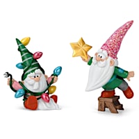 Lumen And Twinkle Christmas Tree Gnome Figure Set