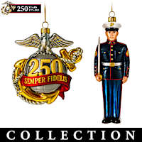 U.S. Marine Corps 250th Anniversary Blown Glass Ornaments