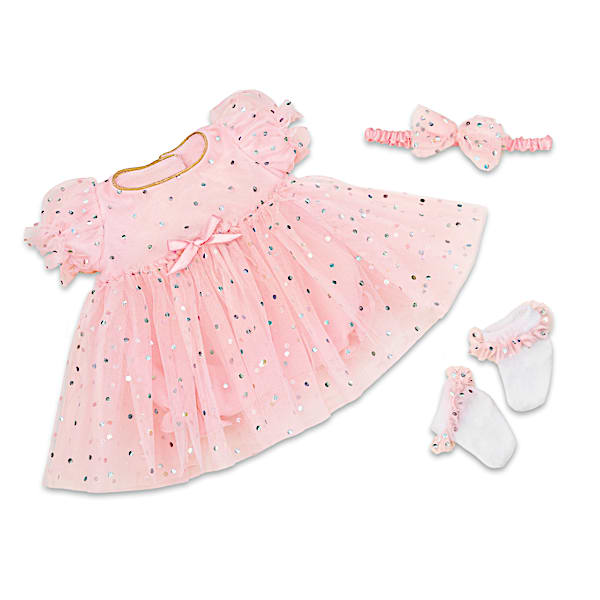 ★Cest Moidew★ Cest_Baby doll fake twopiece dress Celebration Dress Baby Doll Accessory Set With Metallic Dots